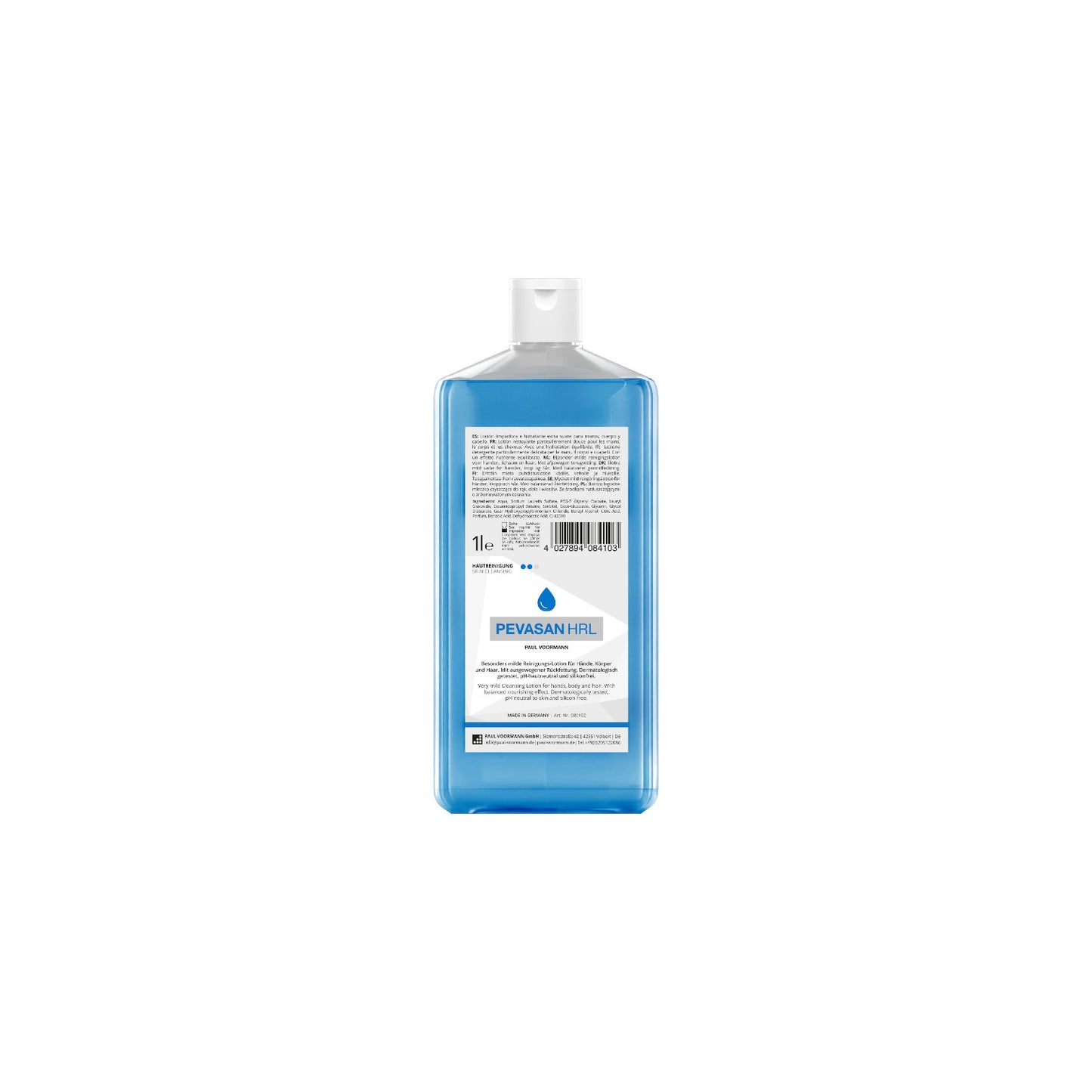 Pevasan HRL Hautreinigung & Waschraumhygiene Flasche 1L | leichte Verschmutzung Hochwertige, besonders milde Hautreinigungs-Lotion