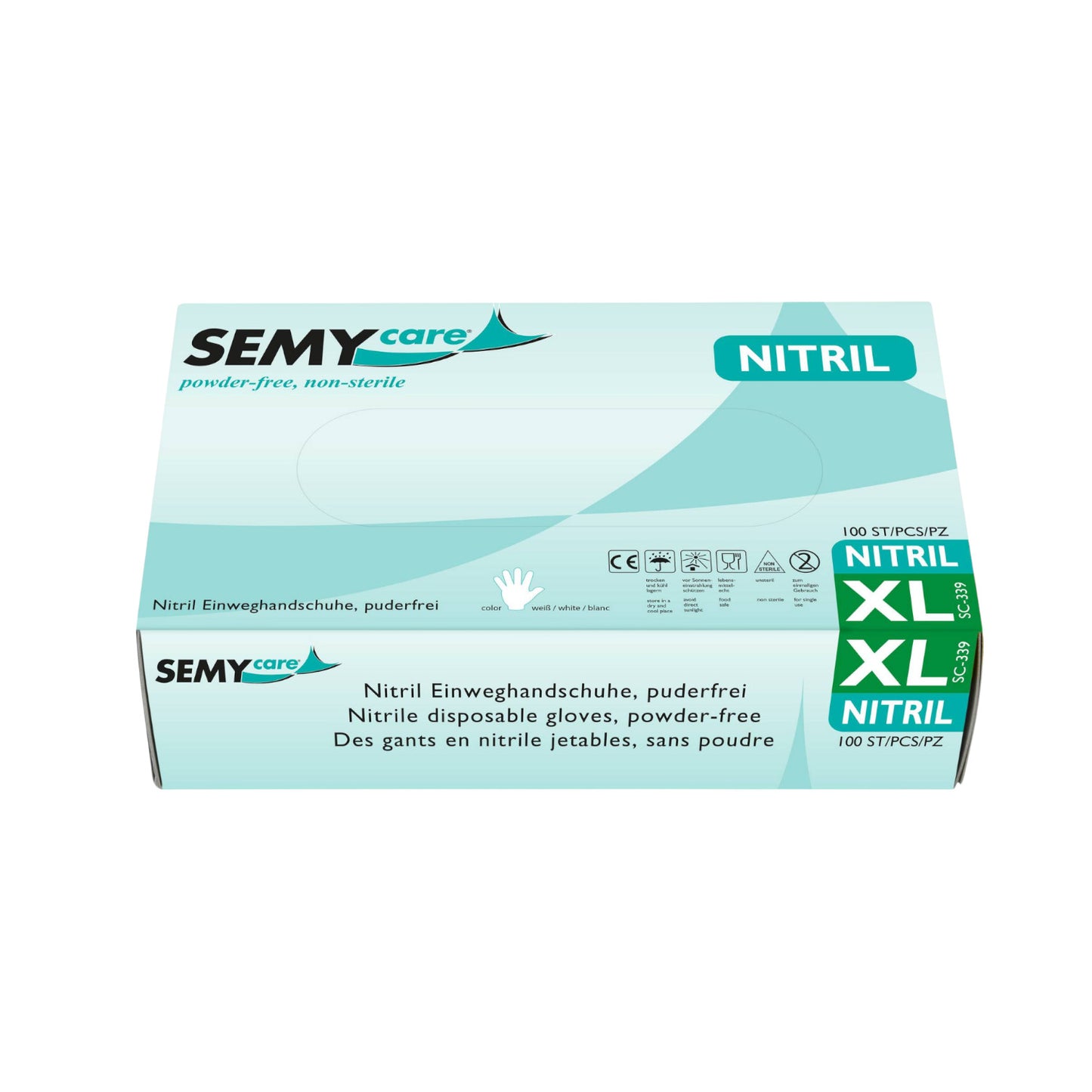 Nitrile disposable gloves white, powder-free, 10 x 100 pieces