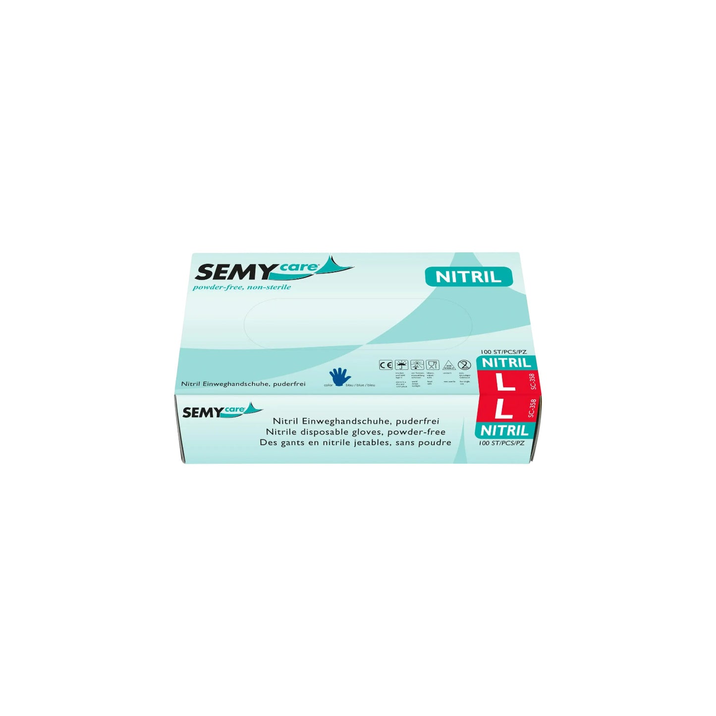 Nitrile disposable gloves blue, powder-free, 10 x 100 pieces