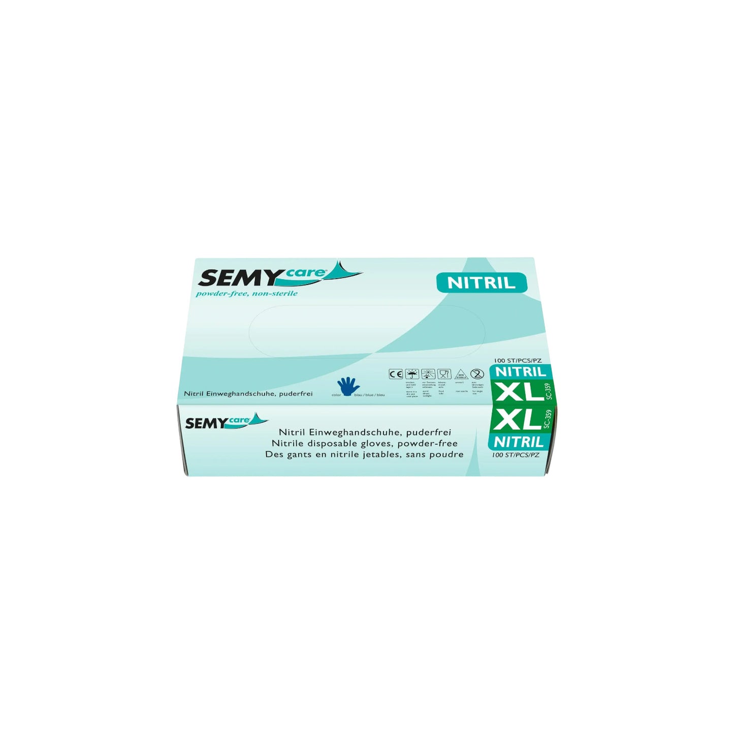 Nitrile disposable gloves blue, powder-free, 10 x 100 pieces