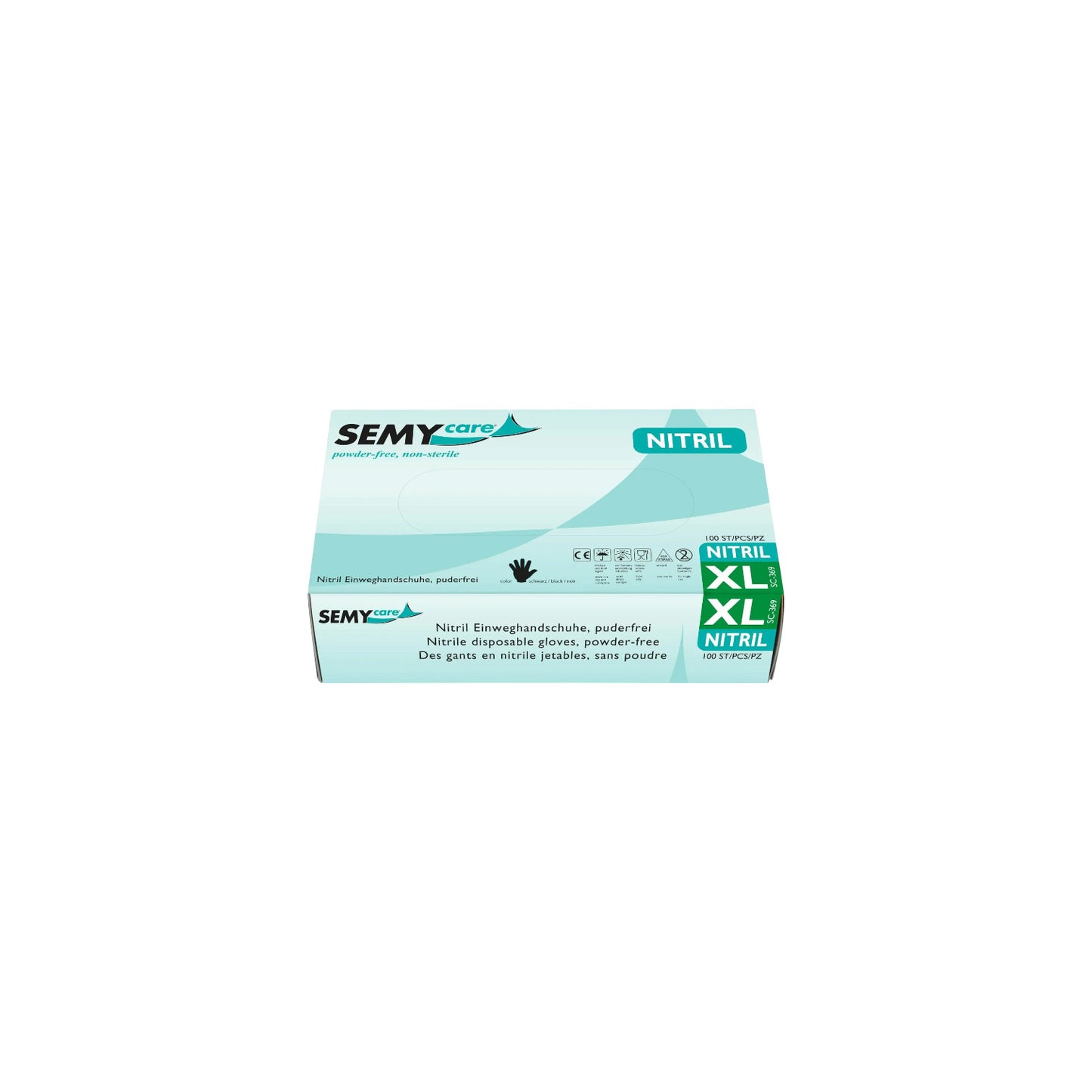 Nitrile disposable gloves black, powder-free, 10 x 100 pieces