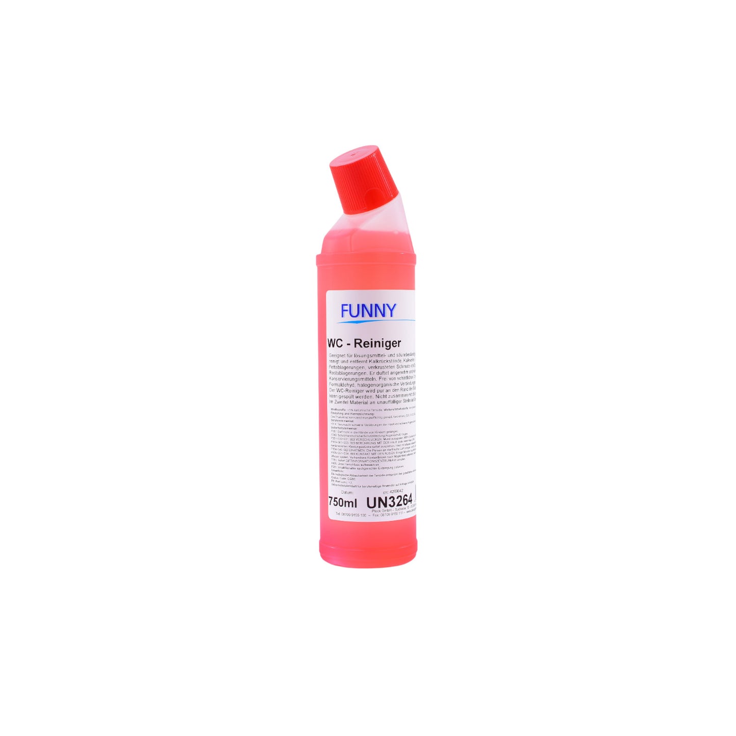 Liquid toilet cleaner, 750 ml slanted neck bottle