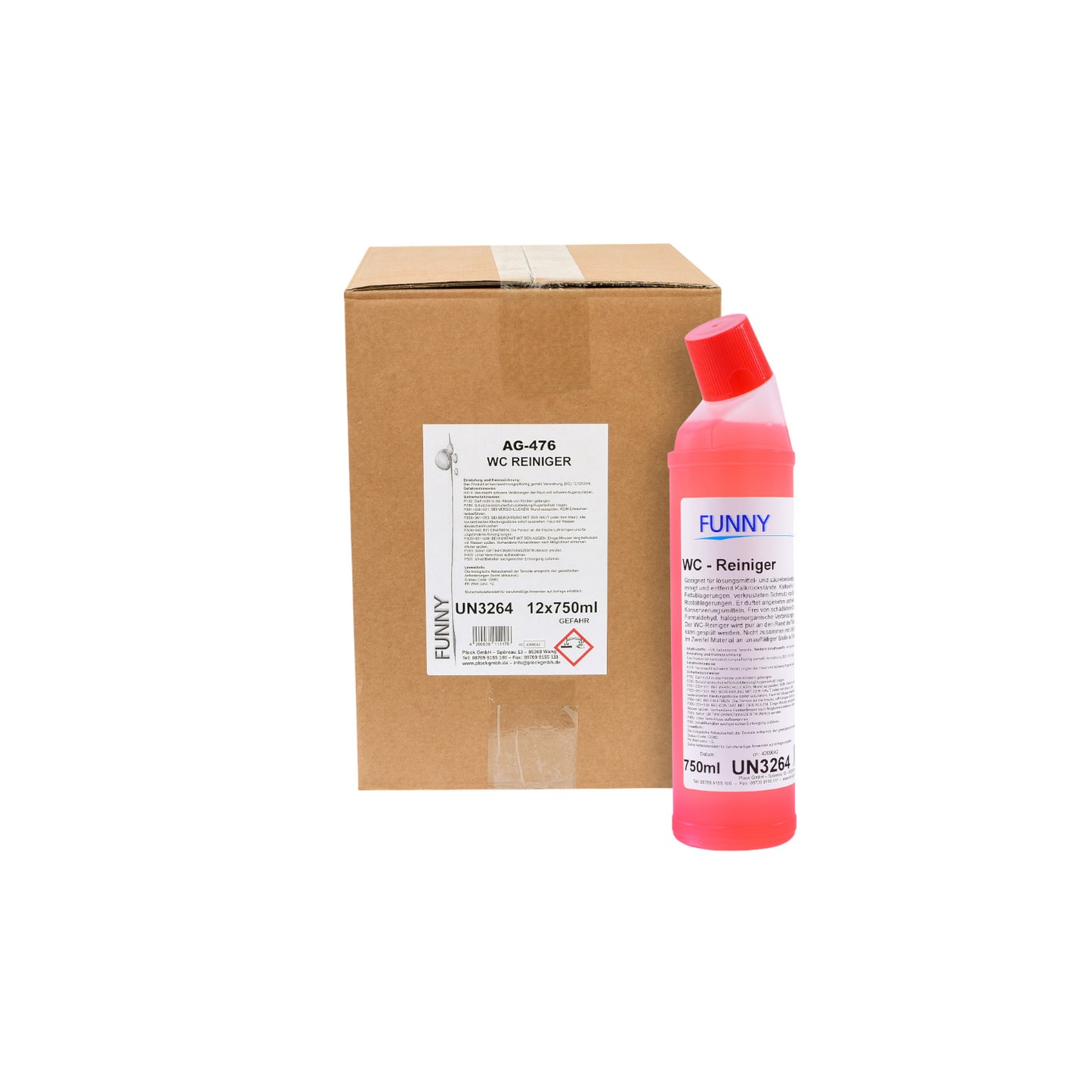 Liquid toilet cleaner, 750 ml slanted neck bottle
