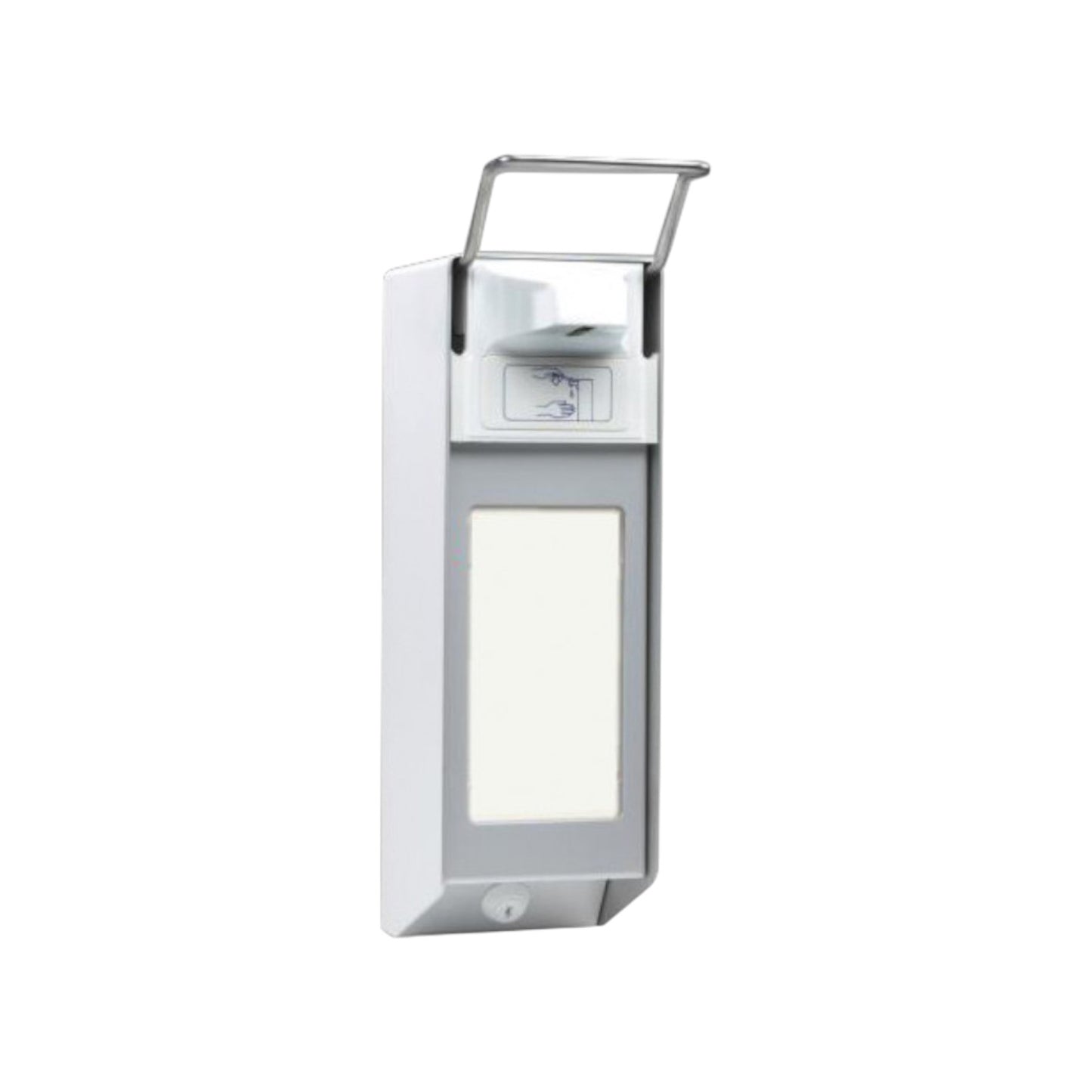 Metal dispenser for 1 l bottle, with viewing window, lockable