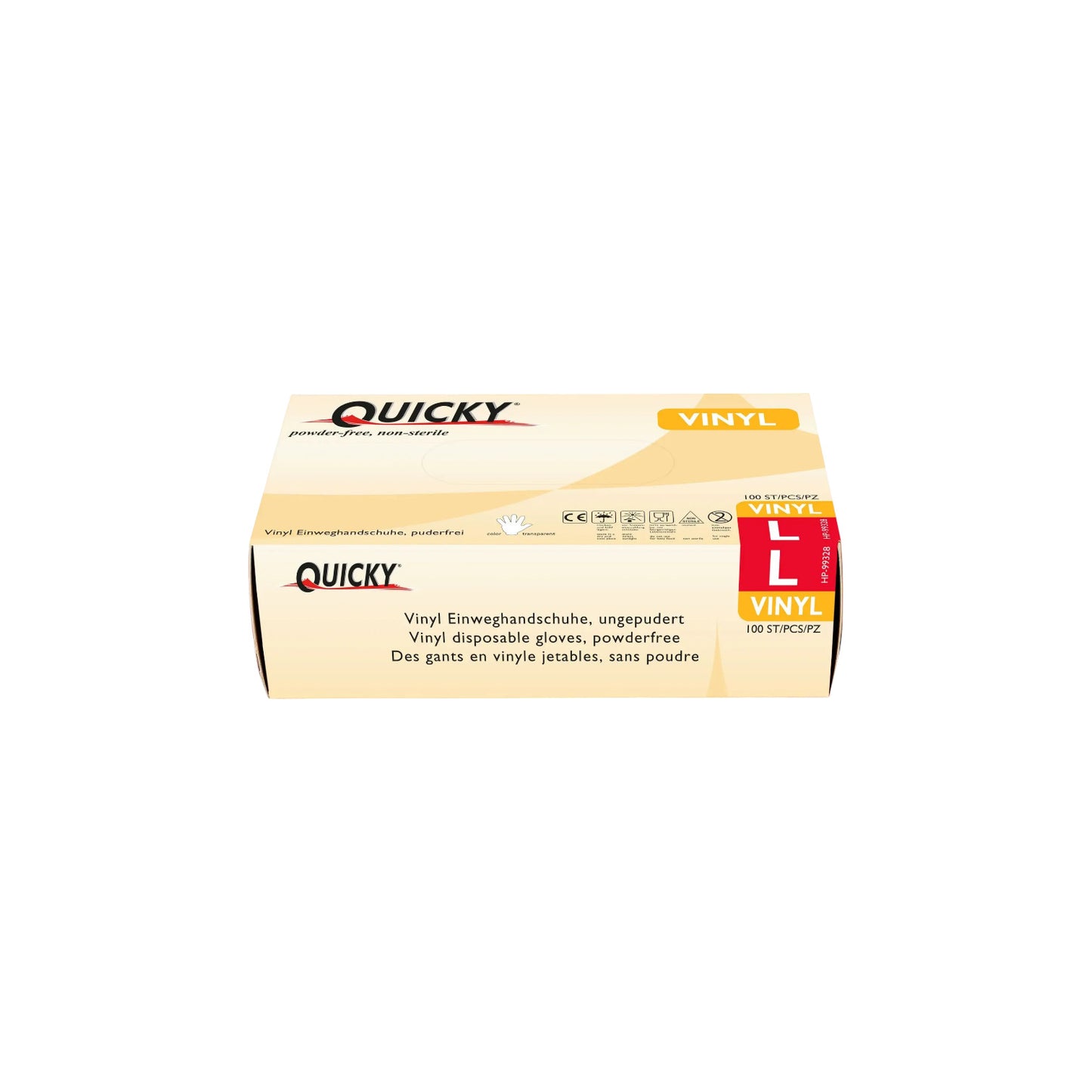 Vinyl disposable gloves, transparent, powder-free, 10 x 100 pieces