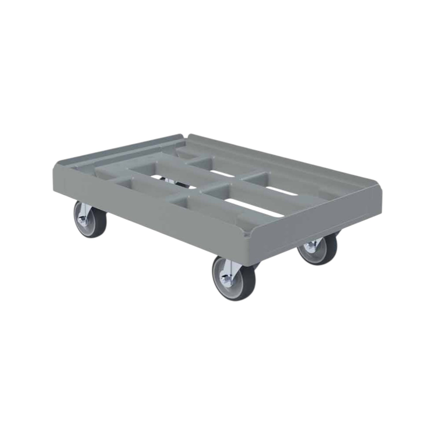 Transportroller KU grau, 610x410 mm, offene Variante, ø 100 TPE