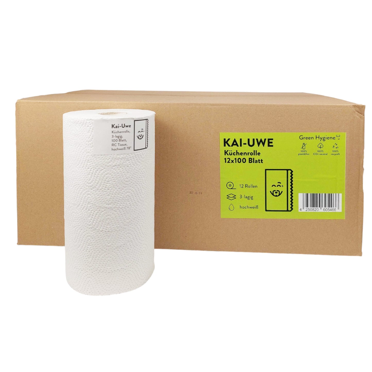 Küchenrollen, 3-lagig, 100 Blatt, Recycling