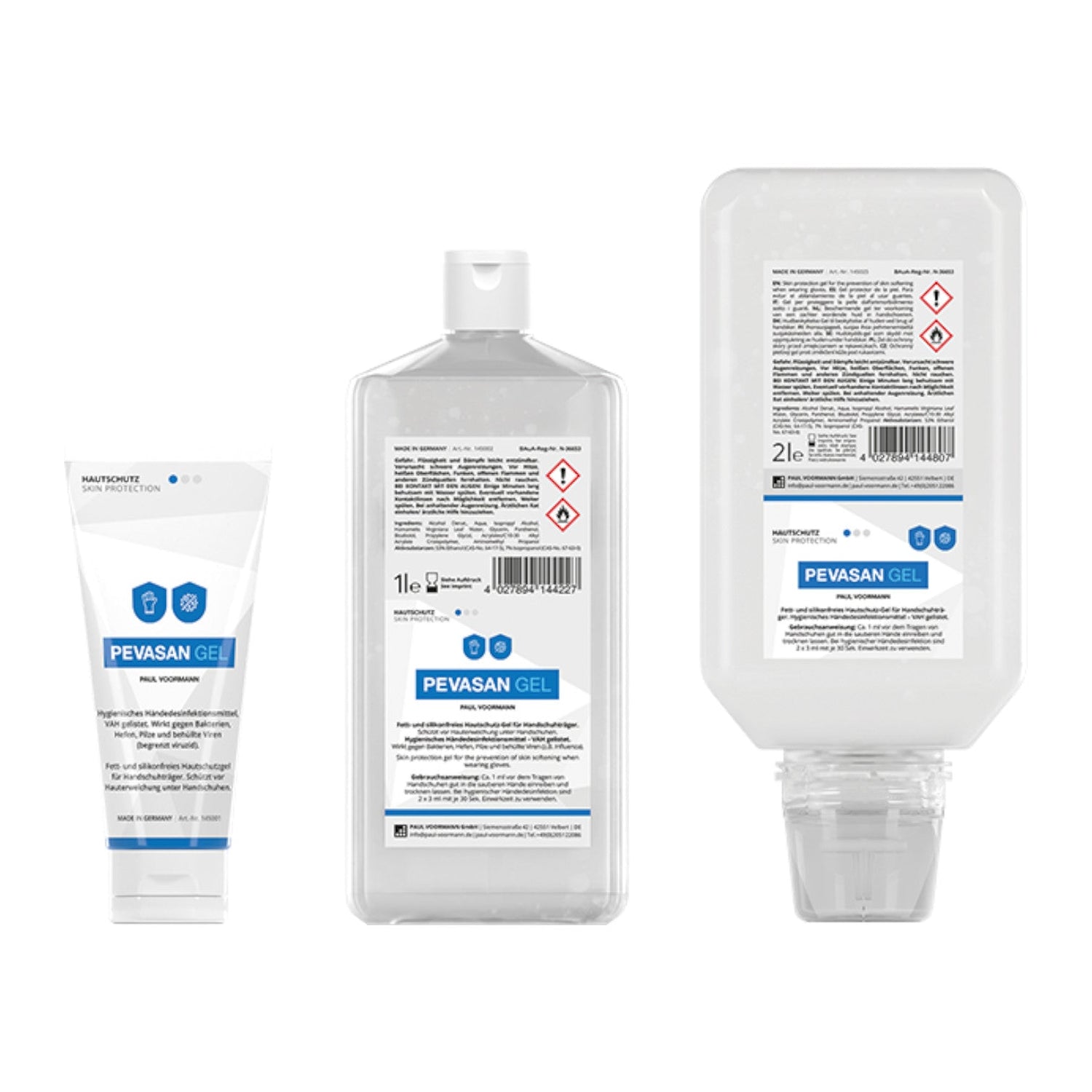 PEVASAN GEL Hygienisches Händedesinfektionsmittel (VAH-gelistet) und Hautschutz-Gel für Handschuträger - unparfümiert
