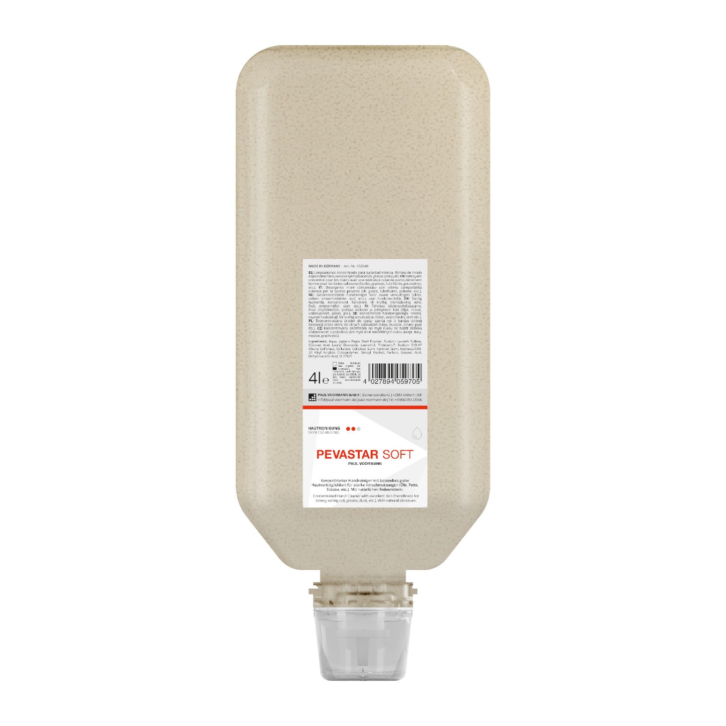 Pevastar SOFT - natural scrubs made from walnut shell flour - suitable for sensitive skin, soft bottle