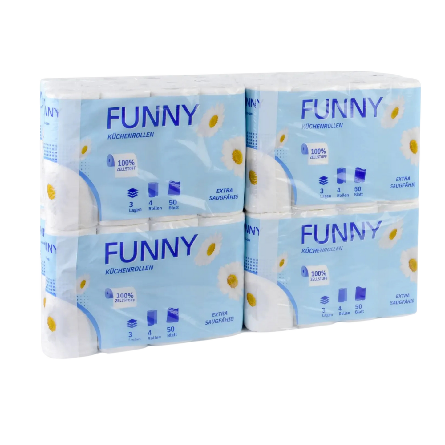 Küchenrolle 3-lagig, 50 Blatt, Zellstoff hochweiß, 12 x 4 Rollen