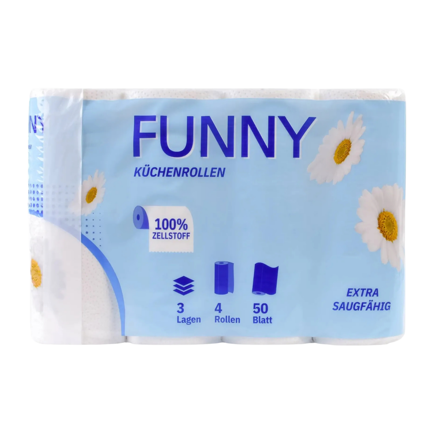 Küchenrolle 3-lagig, 50 Blatt, Zellstoff hochweiß, 12 x 4 Rollen