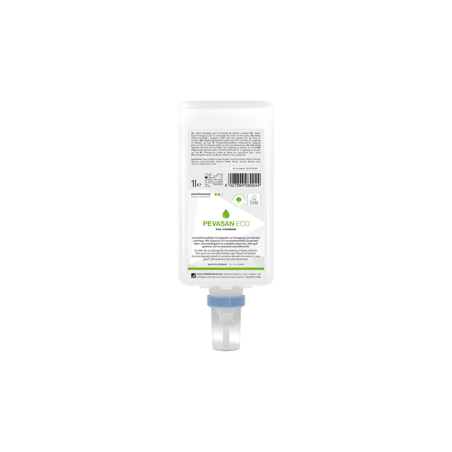 Pevasan Eco Skin Cleansing &amp; Washroom Hygiene Care&amp;Clean Bottle 1L | Light Soiling Environmentally friendly, high-quality and mild skin cleansing lotion