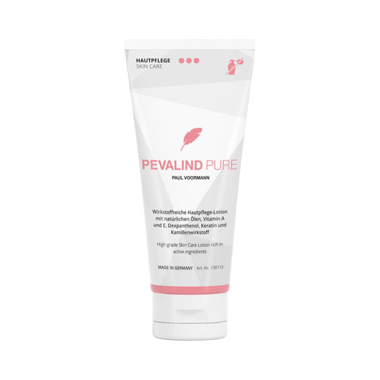 Pevalind PURE Hautpflege  Wirkstoffreiche, hochwertige Hautpflege-Lotion – unparfümiert 100ml Tube