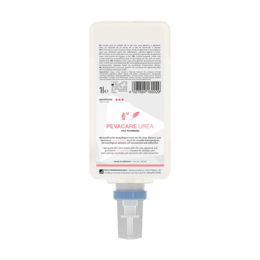 Pevacare Urea Hautpflege - Wirkstoffreiche, hochwertige Hautpflege-Creme mit 5% Urea Clean&Care Flasche 1L