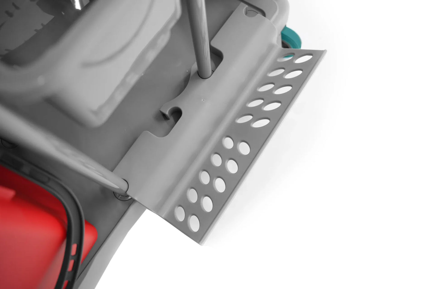 Reinigungswagen 2x5l mit Doppelfahrwagen 2x18l Eimer, Mopp-Presse, Mopp-Halterung, Utensilbehälter und 100l Leinentasche