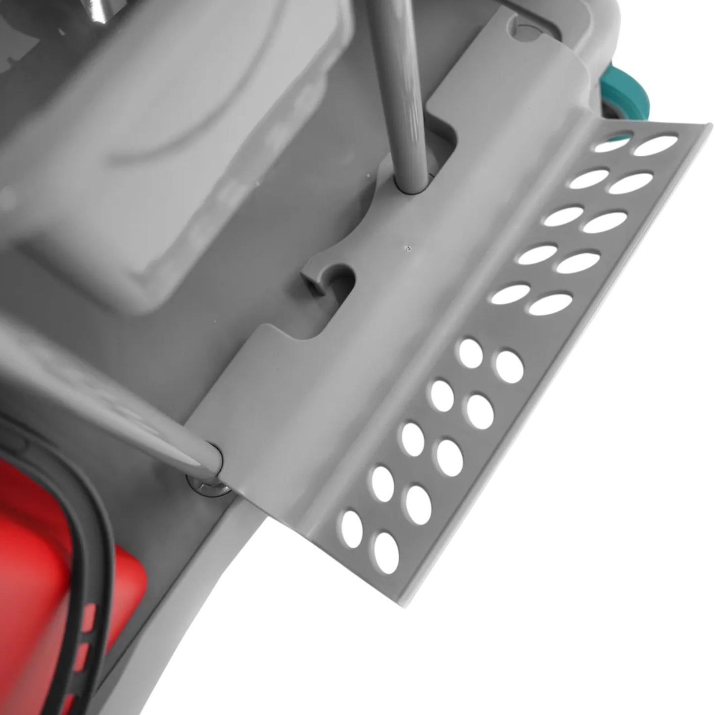 Reinigungswagen 2x5l mit Doppelfahrwagen 2x18l Eimer, Mopp-Presse, Mopp-Halterung, Utensilbehälter und 100l Leinentasche