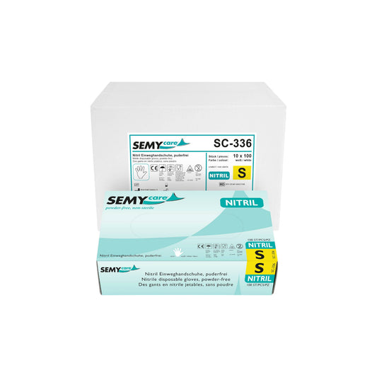 Nitrile disposable gloves white, powder-free, 10 x 100 pieces 