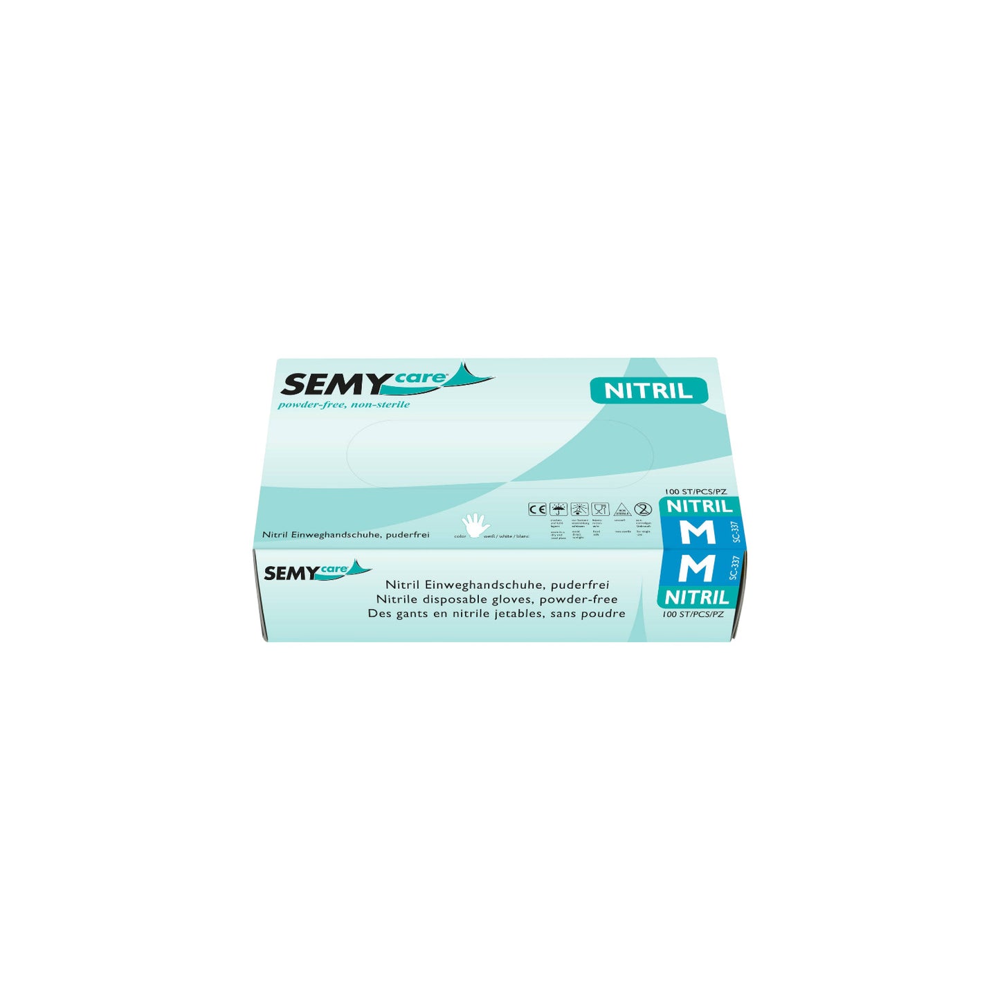 Nitrile disposable gloves white, powder-free, 10 x 100 pieces 
