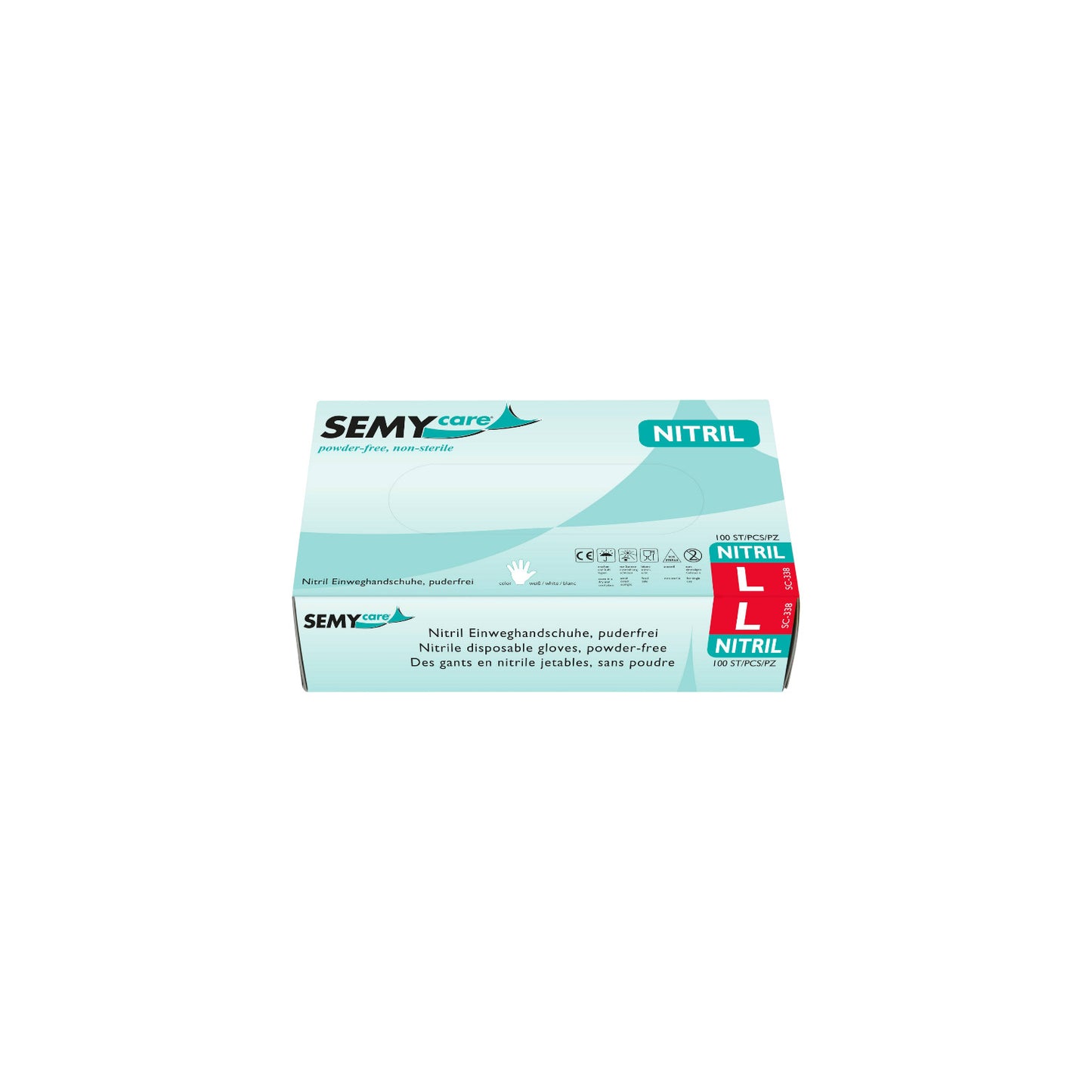 Nitrile disposable gloves white, powder-free, 10 x 100 pieces 