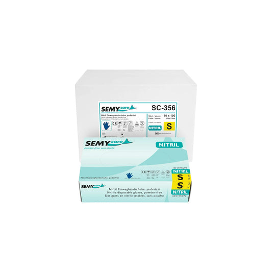 Nitrile disposable gloves blue, powder-free, 10 x 100 pieces 