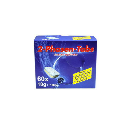 Dishwasher tablets 2 phases, detergent and rinse aid, 60 pieces