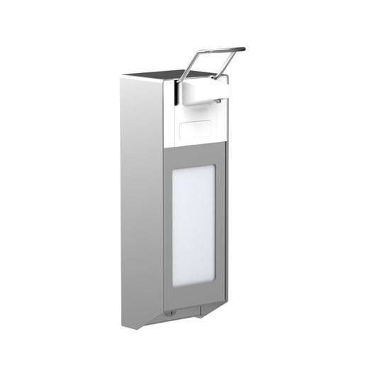 Metal dispenser for 2.5 l bottle, with viewing window, lockable
