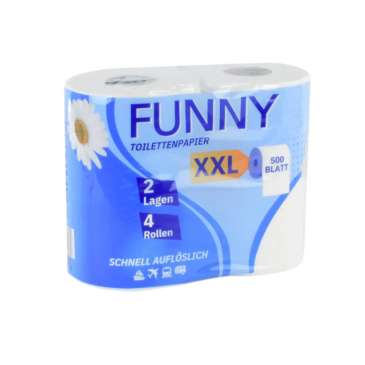 Toilettenpapier 2-lagig, 500 Blatt, Zellstoff weiß, 10 x 4 Rollen