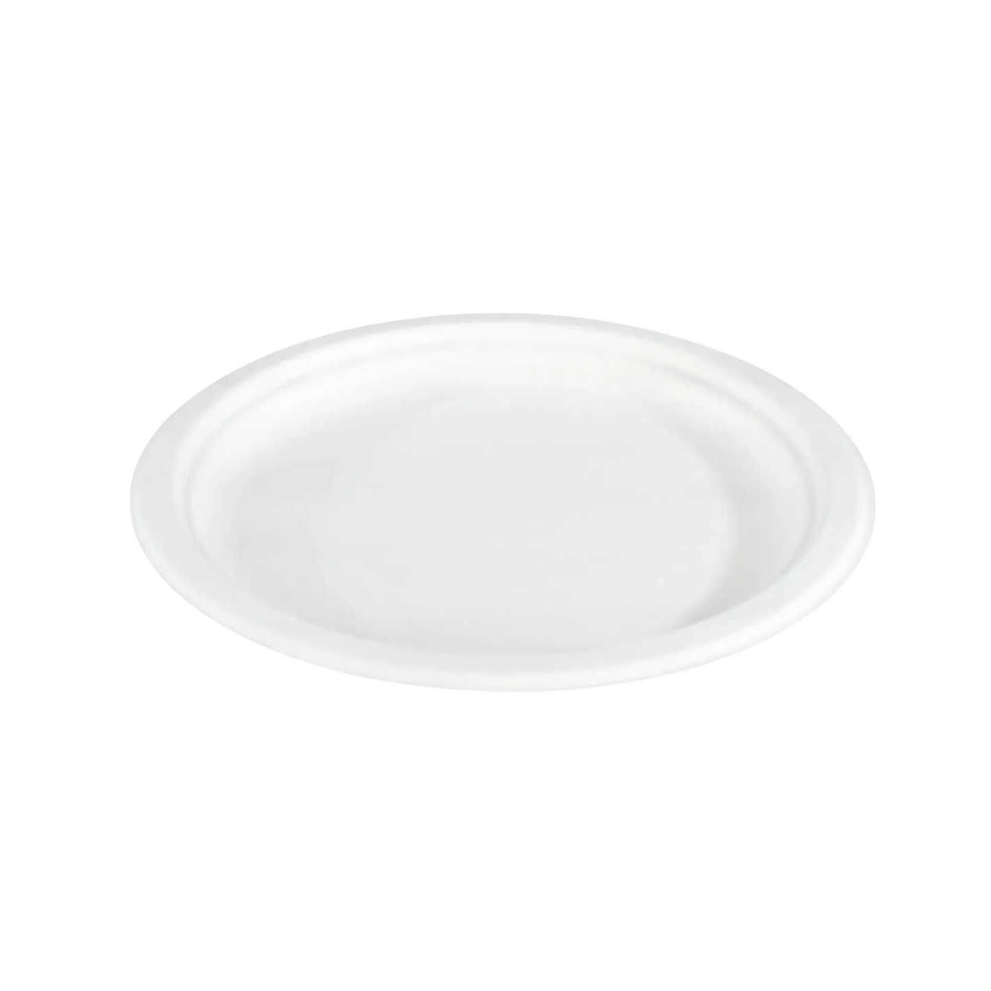 Teller aus Zuckerrohr, rund, 23 cm, weiß, 500 Stück