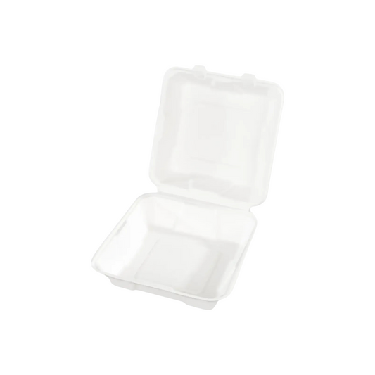 Menüklappbox, ungeteilt, aus Zuckerrohr, 2 x 100 Stück