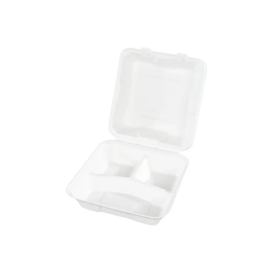 Sobsy Menüklappbox, 3-teilig, aus Zuckerrohr, 2 x 100 Stück