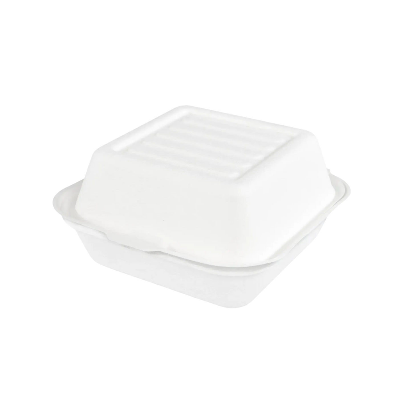 Hamburgerbox, weiss, aus Zuckerrohr, 500 Stück