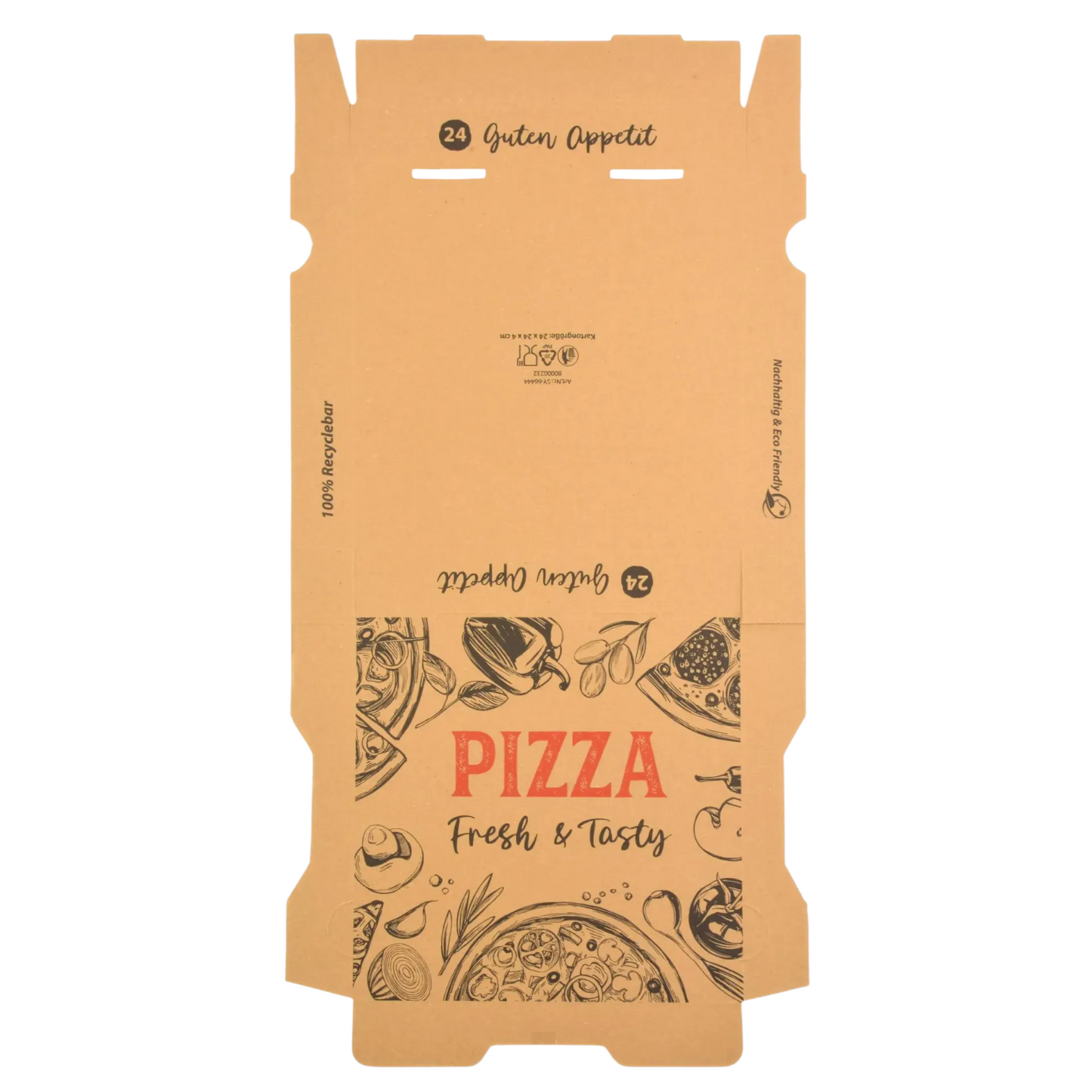 Pizzakarton, 30 x 30 x 4 cm, braun, 100 Stück