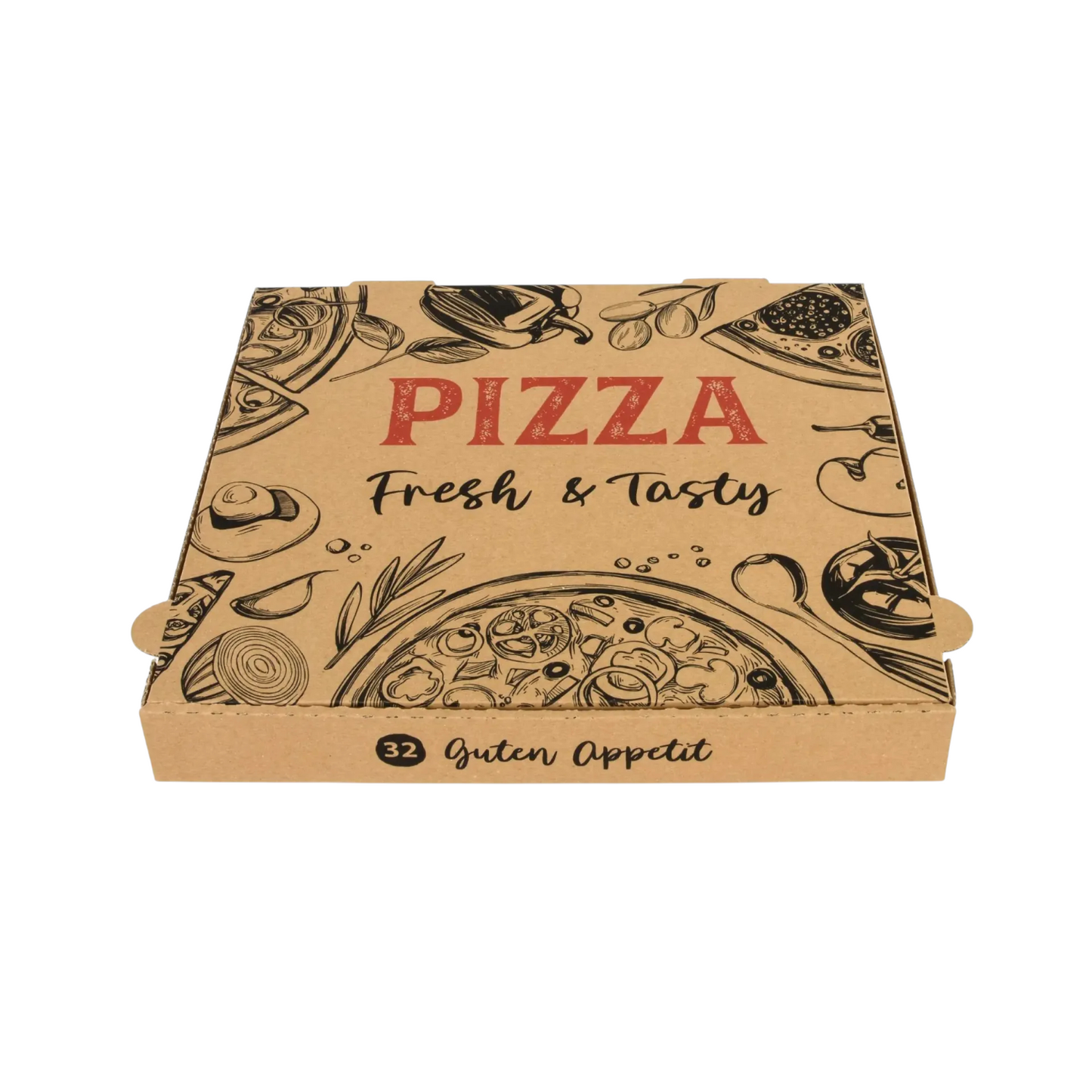 Pizzakarton, 30 x 30 x 4 cm, braun, 100 Stück