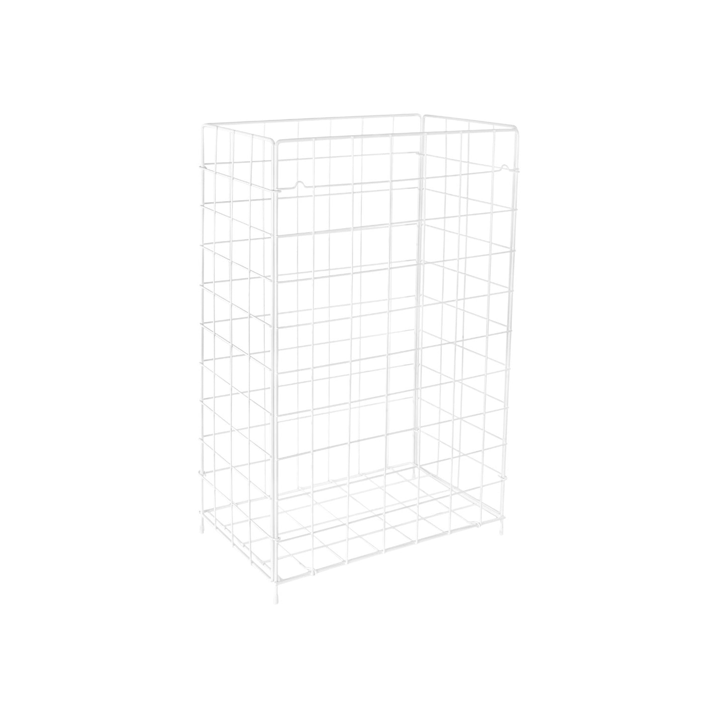 Waste basket collapsible metal white coated, 355x255x620 mm