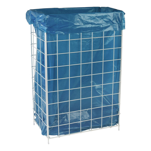 Waste basket collapsible metal white coated, 355x255x620 mm