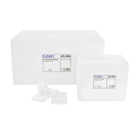 Hygiene bags, 6 boxes of 48 x 25 bags