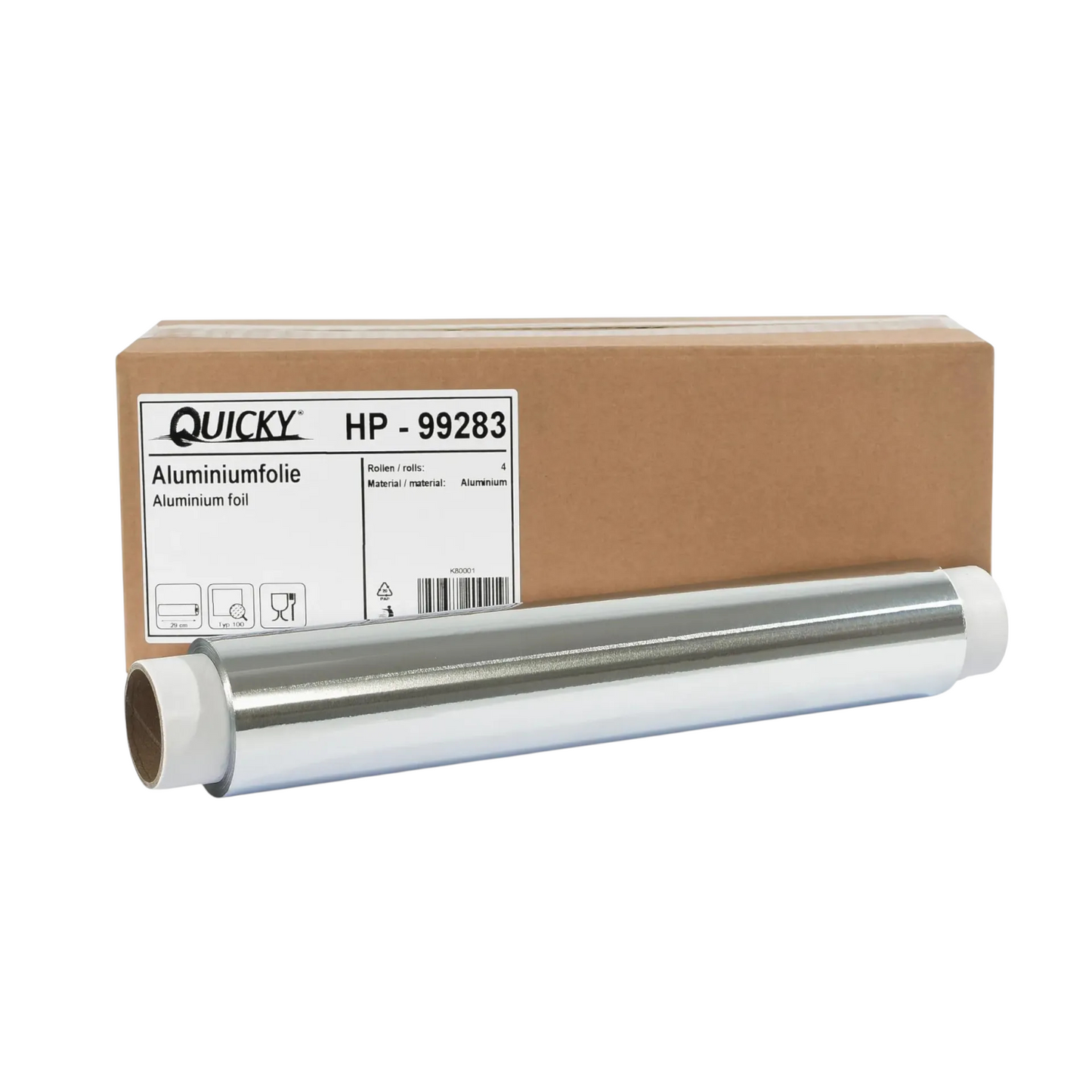 Aluminiumfolie, 29 cm, Typ 100 , lose, 4 Rollen