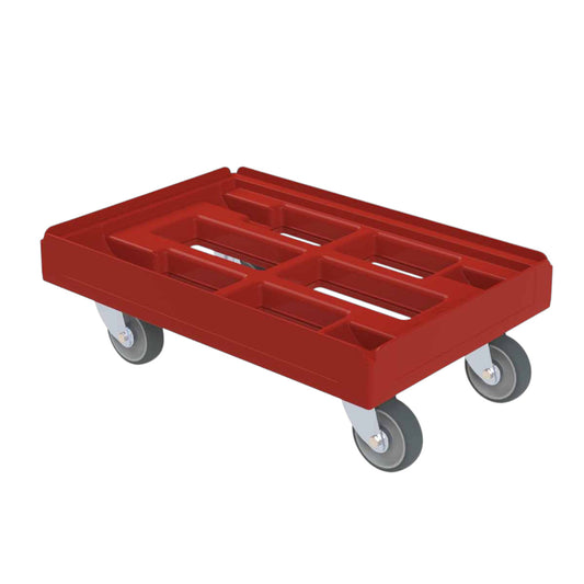Transportroller KU rot, 610 x 410 mm, verschweißte Variante, ø 100 TPE