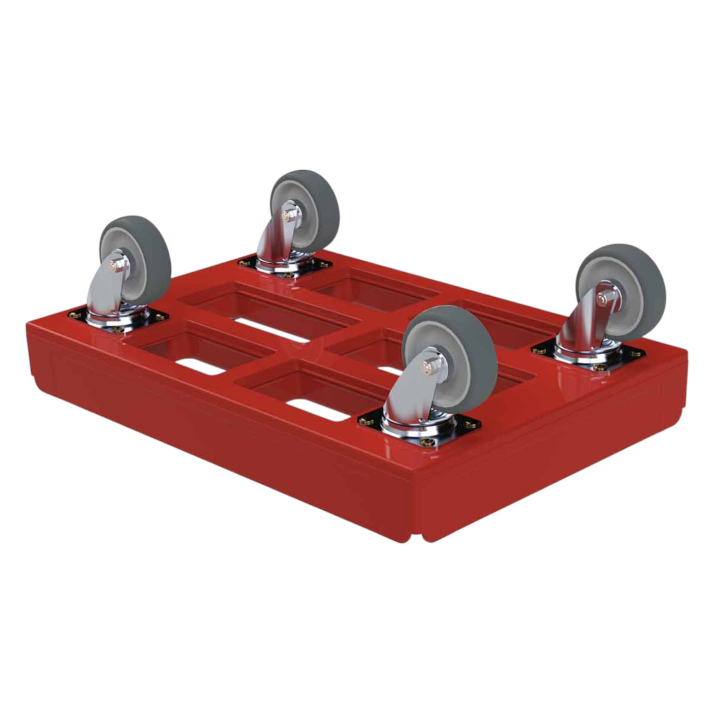 Transportroller KU rot, 610 x 410 mm, verschweißte Variante, ø 100 TPE