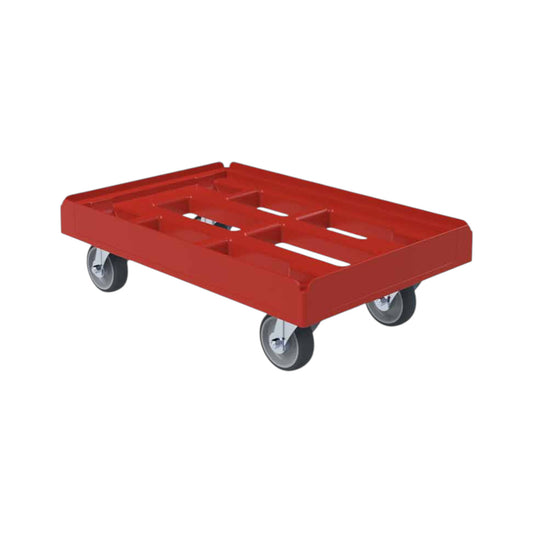 Transportroller KU rot, 610 x 410 mm, offene Variante, ø 100 TPE