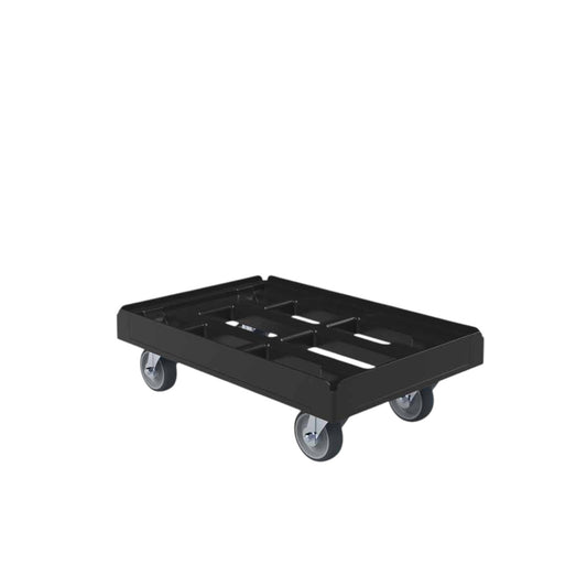 Transportroller "BASICline" KU RC schwarz, 610 x 410 mm, offene Variante, ø 100 TPE, 4 Lenkrollen