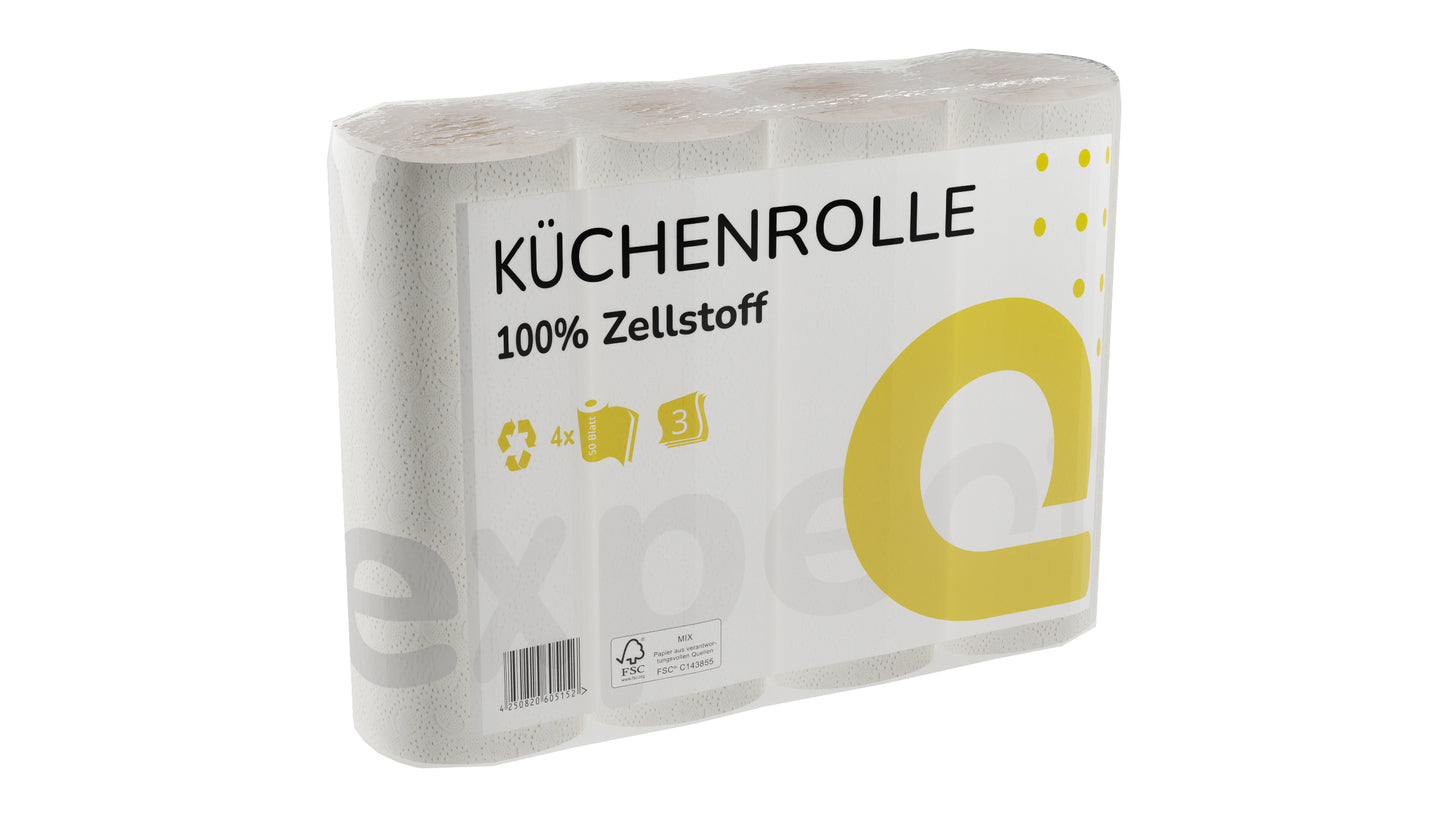 Küchenrollen, 3-lagig, 50 Blatt, Zellulose, FSC Mix Credit, NC-COC-029450