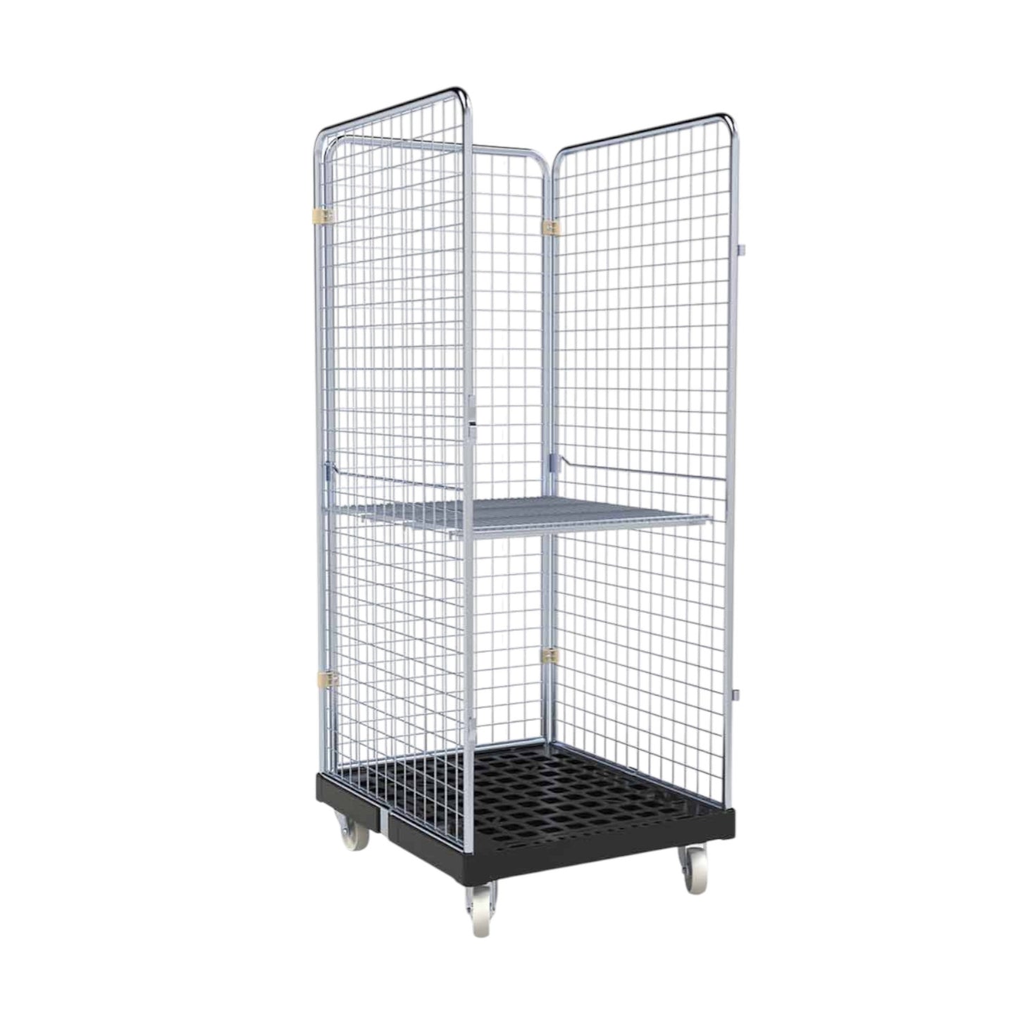 Rollbehälter ADB "BASICline" 1600 C KU RC schwarz, 724 x 815 mm, 3-seitig, Cr 3