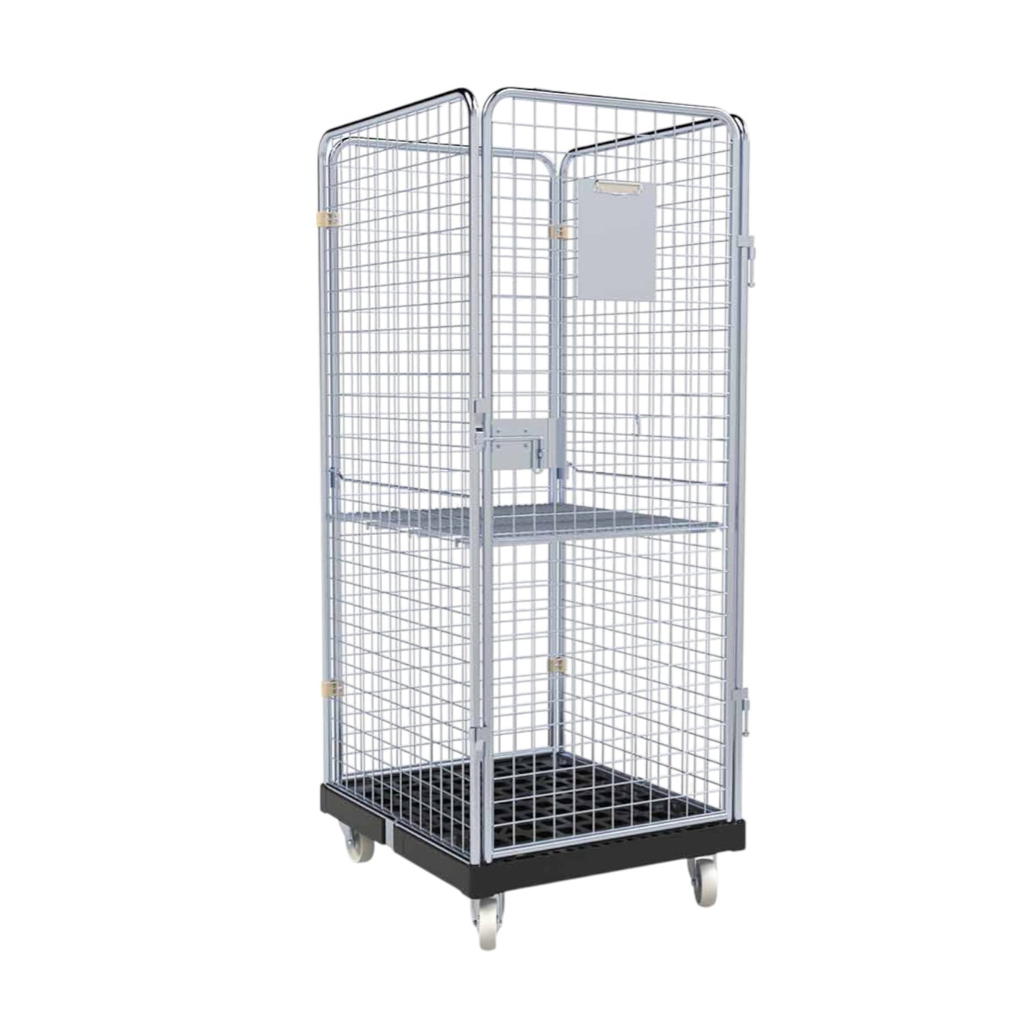 Rollbehälter ADB "BASICline" 1600 C KU RC schwarz, 724 x 815 mm, 4-seitig, 1 Tür, Cr 3