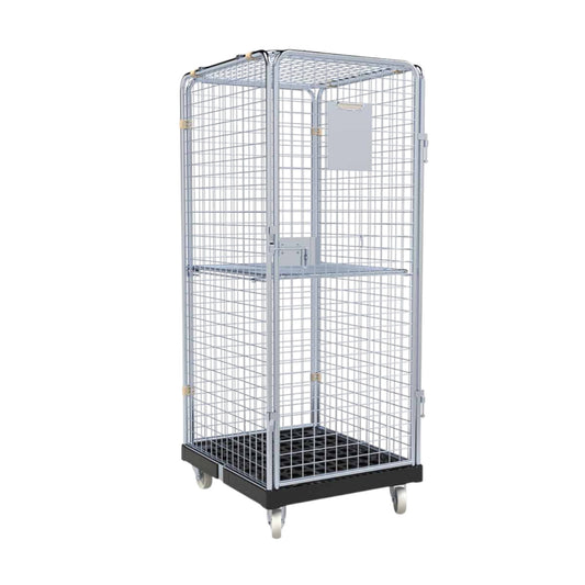 Rollbehälter ADB "BASICline" 1600 C KU RC schwarz, 724 x 815 mm, 5-seitig, 1 Tür, 1 ZWB klappbar, Cr 3