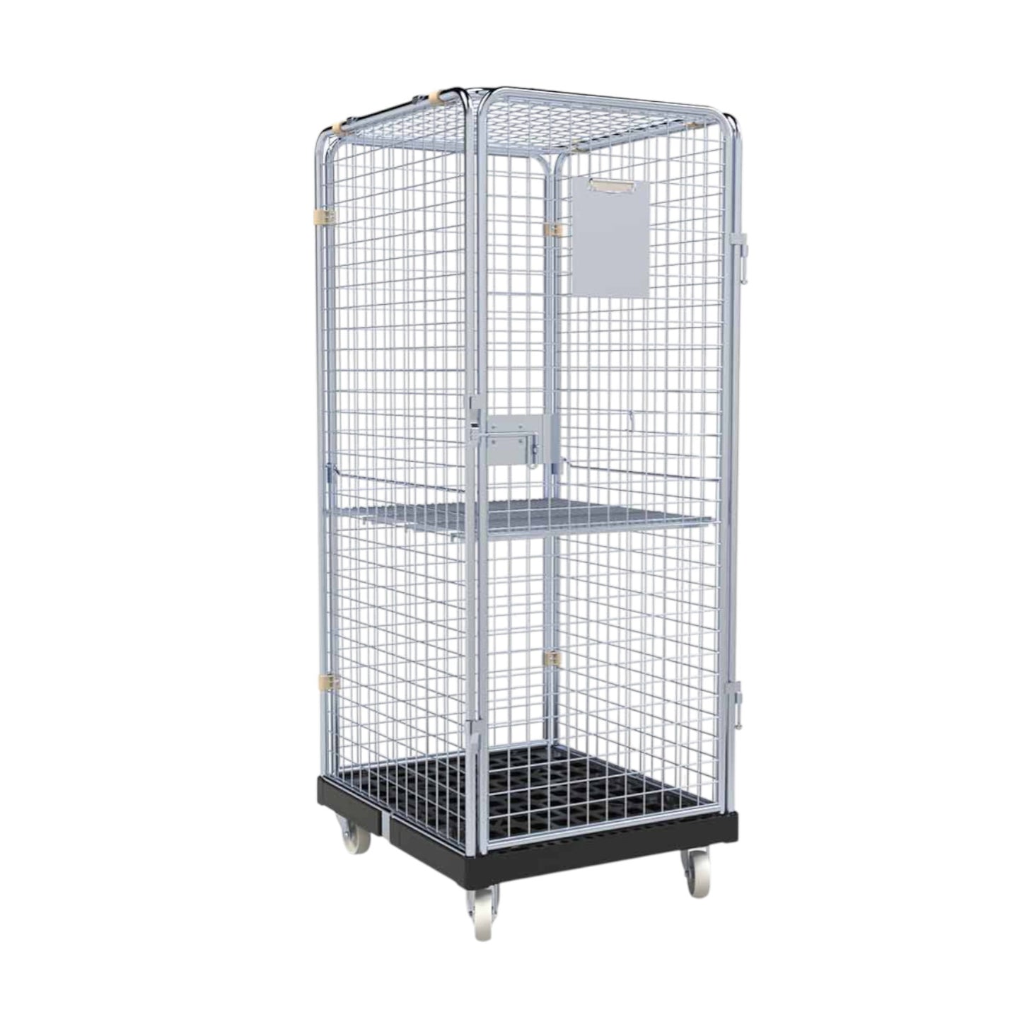 Rollbehälter ADB "BASiCline" 1600 C KU RC schwarz, 724 x 815 mm, 5-seitig, 1 Tür, Cr 3